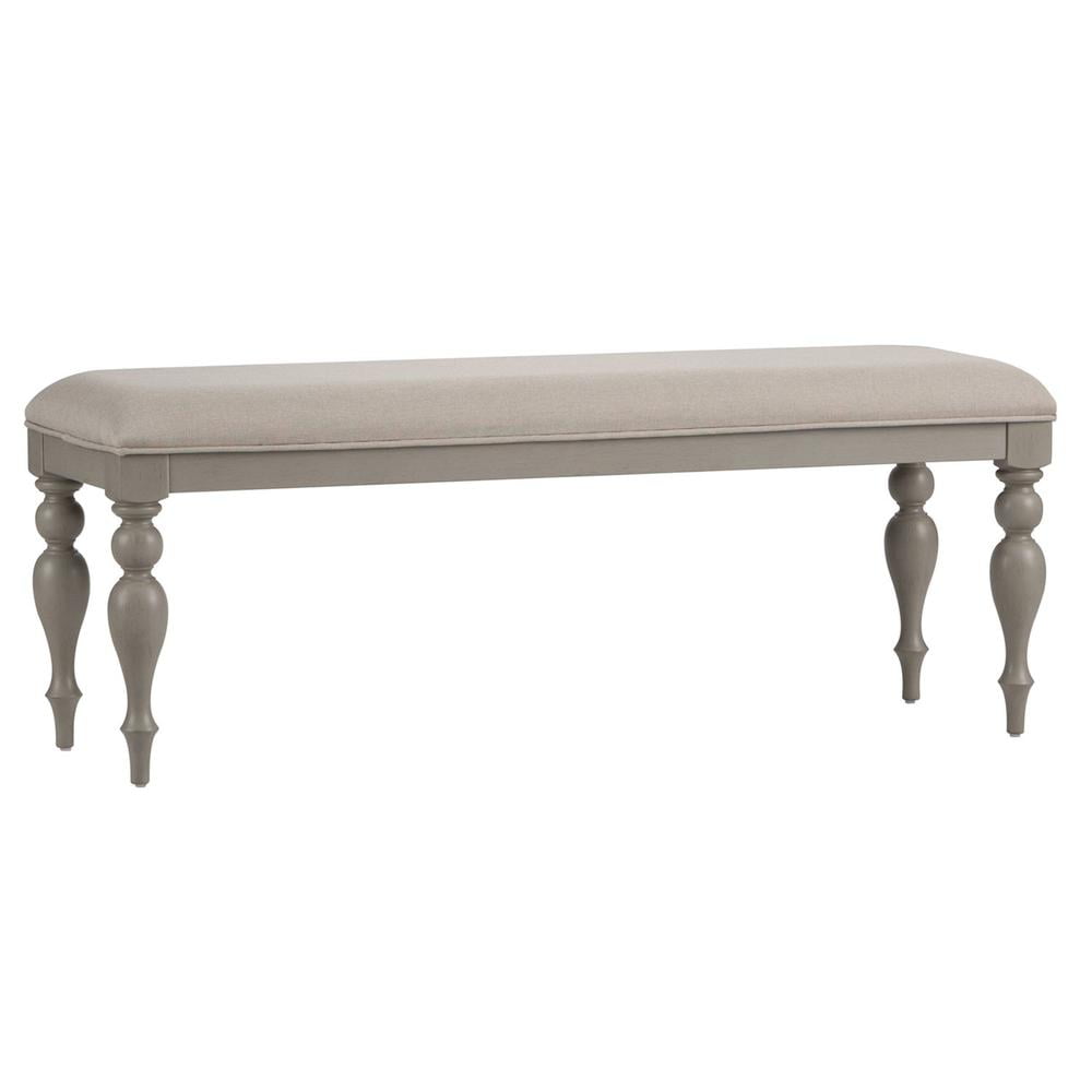 Transitional Dove Gray 50" Upholstered Dining Bench