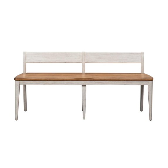 Liberty Furniture Industies, INC Farmhouse Reimagined Bench (RTA) in Antique White w/ Chestnut Top