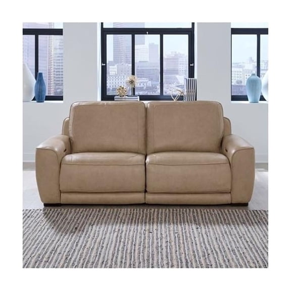 Liberty Furniture Blake Power Reclining Sofa - Oatmeal Brown Leather
