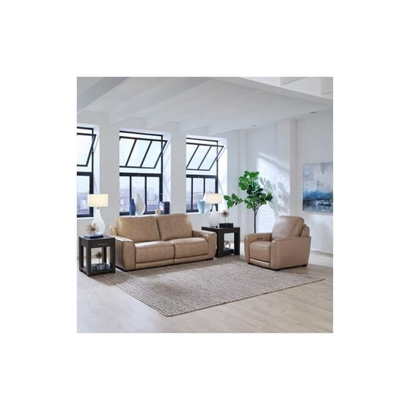Liberty Furniture Blake Sofa & Recliner Power Reclining Set - Oatmeal Leather