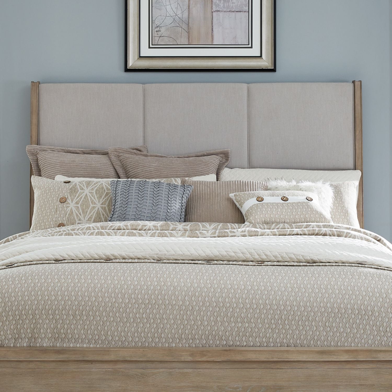 Liberty Furniture Brentwood Queen Upholstered Panel Headboard - Brown