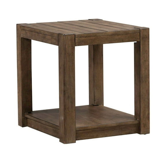 Liberty Furniture Broadmore Square Chairside Table - Brown