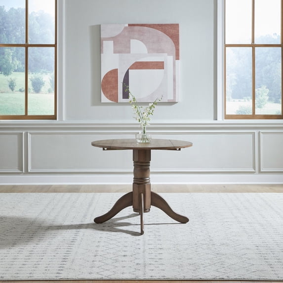 Liberty Furniture Brook Bay Dining Drop Leaf Table - Sandstone Brown Wood
