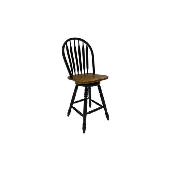 Liberty Furniture Carolina Crossing Windsor Swivel Counter Height Chair - Black