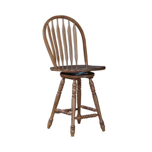 Liberty Furniture Carolina Crossing Windsor Swivel Counter Height Chair - Brown