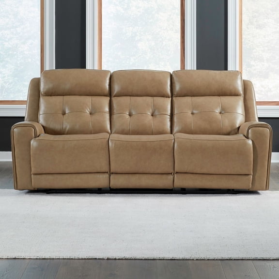 Liberty Furniture Carrington Power Reclining Sofa - York Sand Leather