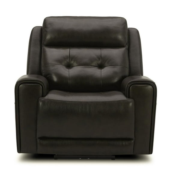 Liberty Furniture Carrington Transitional Leather Power Recliner in Dark Brown