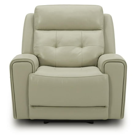 Liberty Furniture Carrington Transitional Leather Power Recliner in Off White