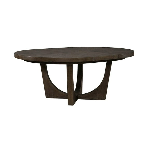 Liberty Furniture Cascade Pedestal Table for Dining Room with Removable Leaf - Satin Espresso Oak