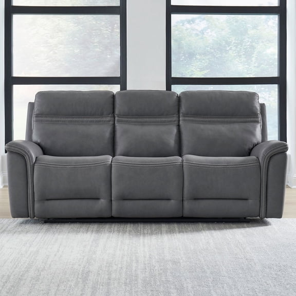 Liberty Furniture Cooper Power Reclining Sofa - Blue Gray Leather