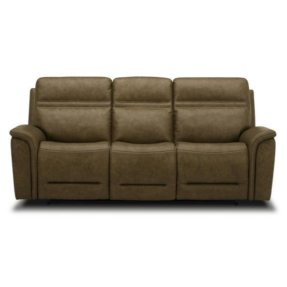 Liberty Furniture Cooper Transitional Leather Power Reclining Sofa in Camel