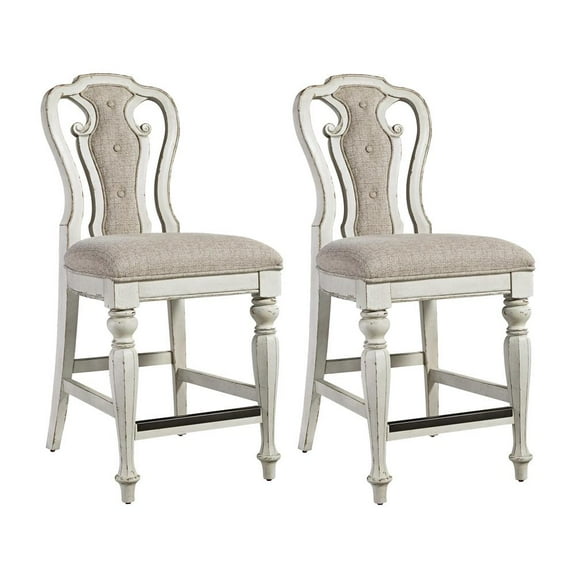 Liberty Furniture Magnolia Manor Counter Height Chair (RTA)-Set of 2 in Antique White