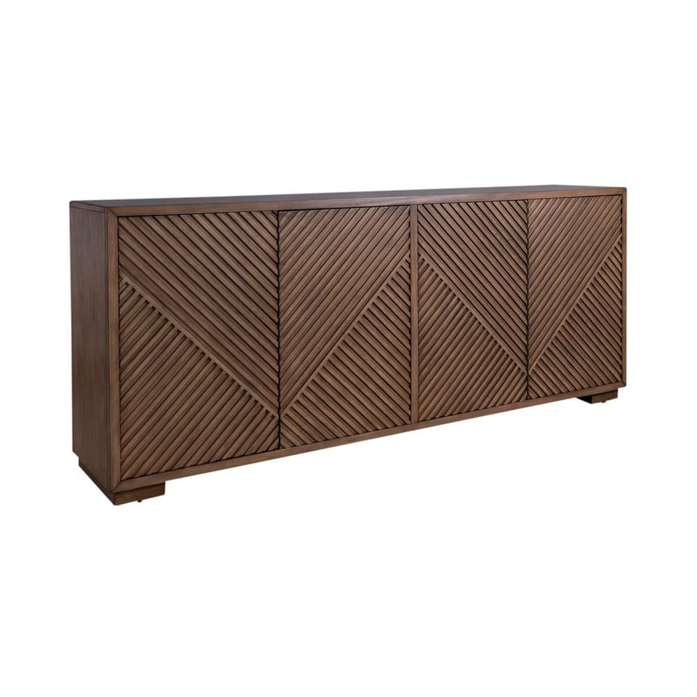 Easton 78-Inch Brown Walnut TV Console with Cabinets