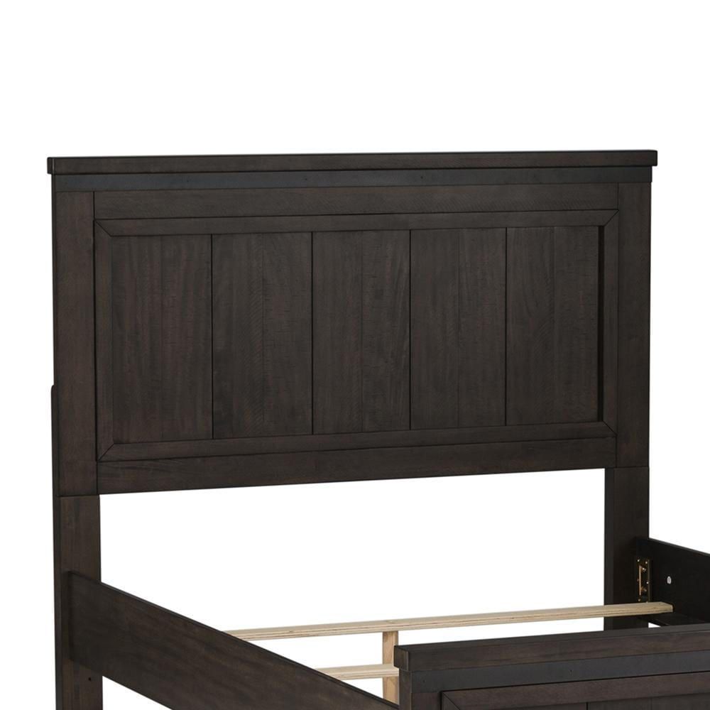 Dark Gray Full Upholstered Panel Headboard with Storage