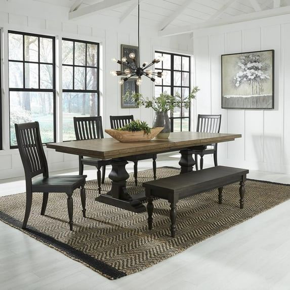 Liberty Furniture Harvest Home 6 Piece Trestle Table Set