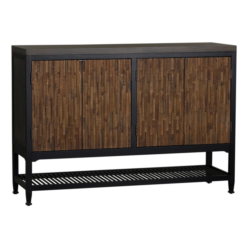 Vintage Brown Rubberwood and Oak 60" Door Server