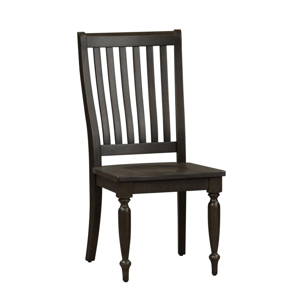 Chalkboard Finish Slat Back Wood Side Chair