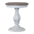 thumbnail image 1 of Liberty Furniture Indoor Traditional Oak Round Magnolia End Table, White, 1 of 8