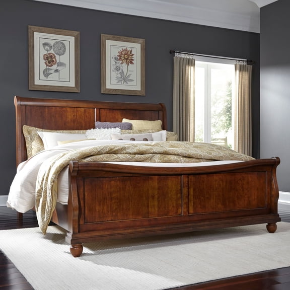 Liberty Furniture Rustic Traditions California King Sleigh Bed - Cherry