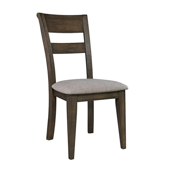 Liberty Furniture Double Bridge Splat Back Dining Chair in Gray/Dark Chestnut