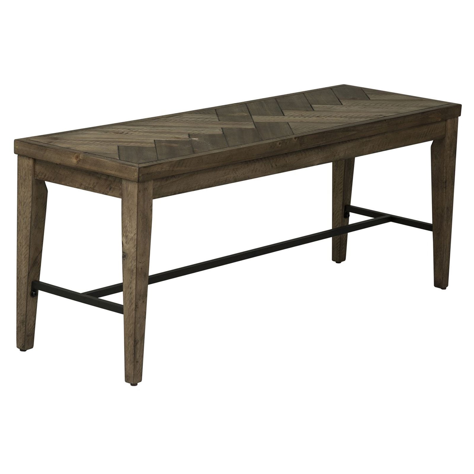 Urban Transitional 44'' Gray Bench with Rustic Caramel Finish