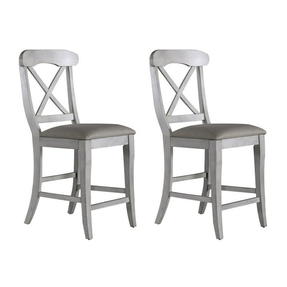 Liberty Furniture Ocean Isle Uph X Back Counter Chair (RTA) - Set of 2 - White