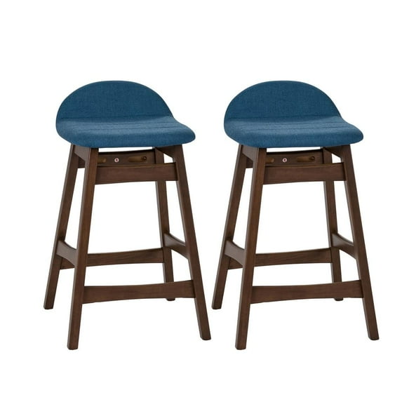 Liberty Furniture Industies, INC Space Savers 24 Inch Counter Chair - Blue (RTA)-Set of 2 in Satin Walnut