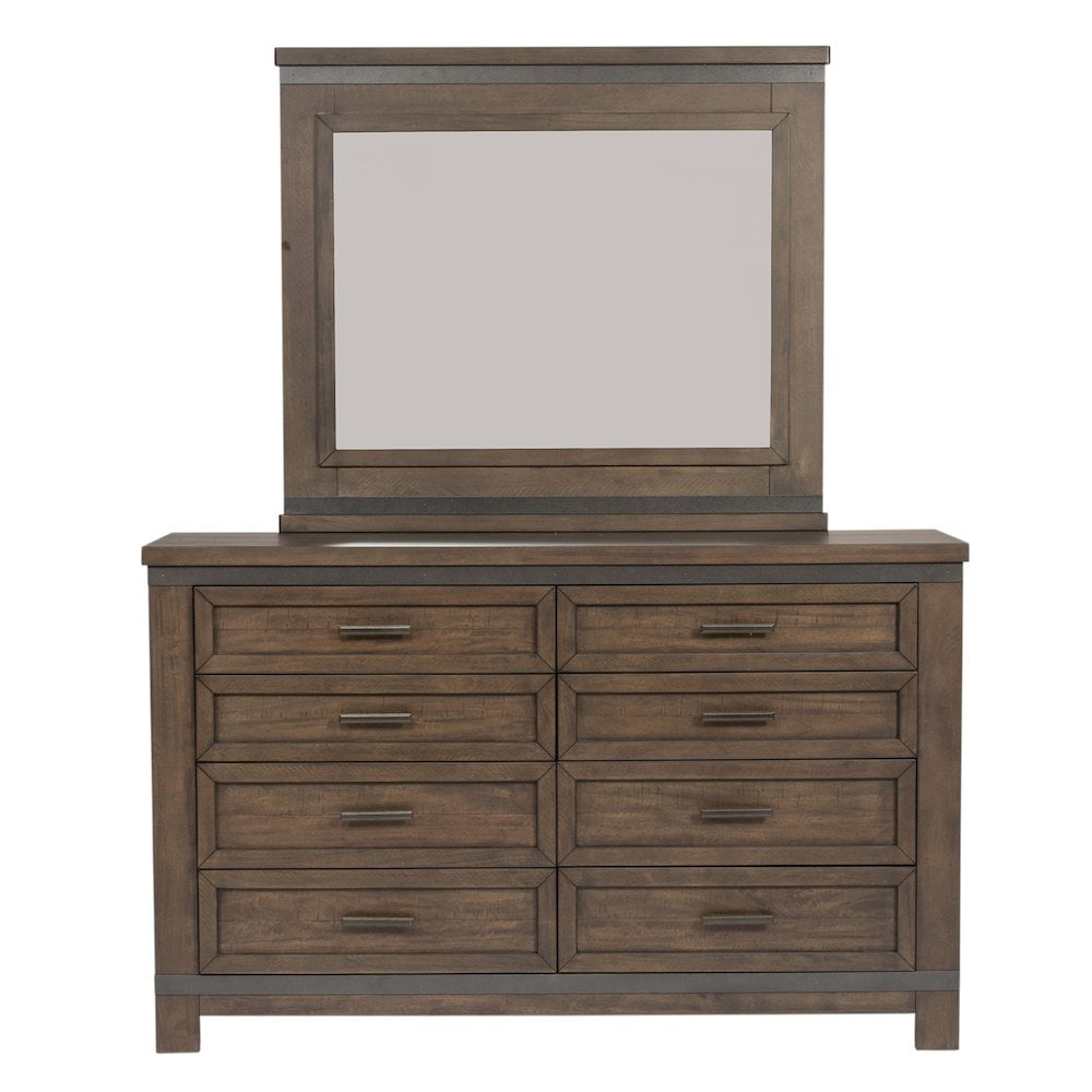 Thornwood Hills Dark Gray King Bookcase Bed, Dresser & Mirror Set