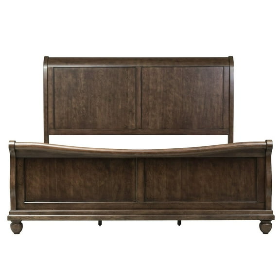 Liberty Furniture Industies, INC King Sleigh Bed, Dresser & Mirror in Poplar Solids & Pin Knotty Cherry Veneers