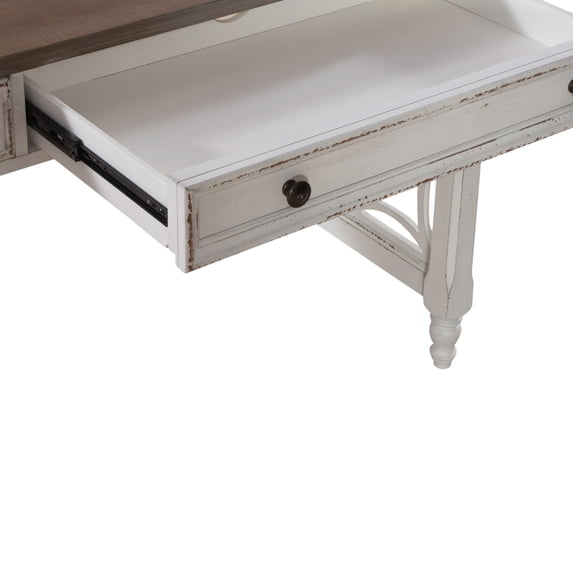 Liberty Furniture Magnolia Manor Home Office L Writing Desk Space Saving - White