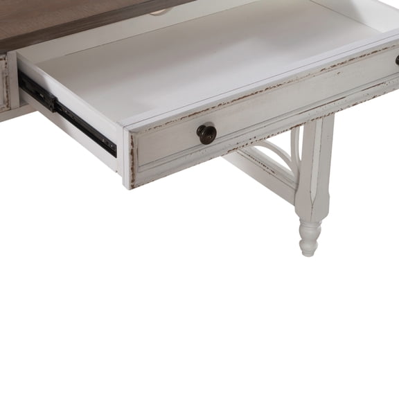 Liberty Furniture Magnolia Manor Home Office L Writing Desk Space Saving - White