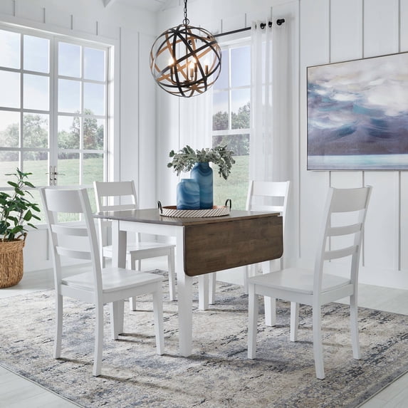 Liberty Furniture Landale 5 Piece Drop Leaf Table Dining Room Set White