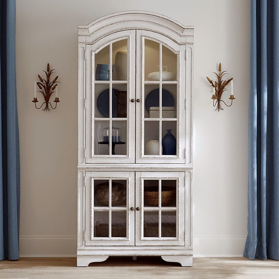 Liberty Furniture Magnolia Manor Display Cabinet Glass Door Display - White