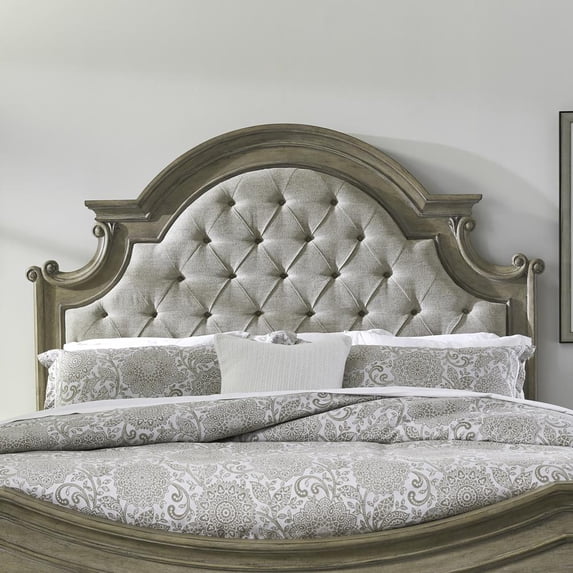 Liberty Furniture Industies, INC Magnolia Manor King Upholstered Panel Headboard - Weathered Bisque