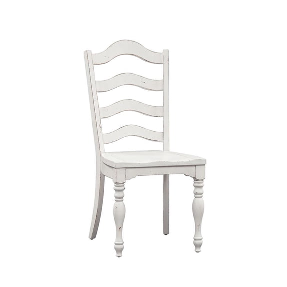 Liberty Furniture Magnolia Manor Ladder Back Side Chair (RTA) in Antique White