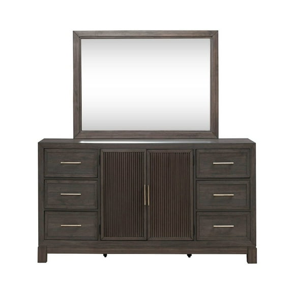 Liberty Furniture Modern Edge Dresser & Mirror - Brown