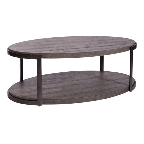 Liberty Furniture Industies, INC Modern View Oval Cocktail Table in Gauntlet Gray