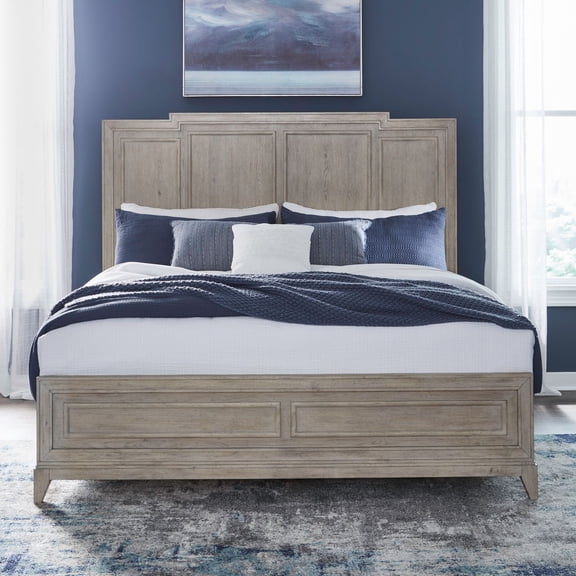 Liberty Furniture New Haven Bedroom Queen Panel Bed Frame - White Oak Wood