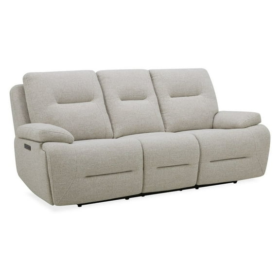 Liberty Furniture Power Recline Sofa with Charging Ports, Lumbar Support - Nathan Ginger Fabric