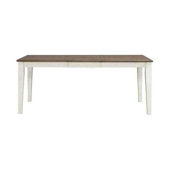 Liberty Furniture Rectangular Leg Table with Butterfly Leaf for Dining Room -Graphite & Whitestone