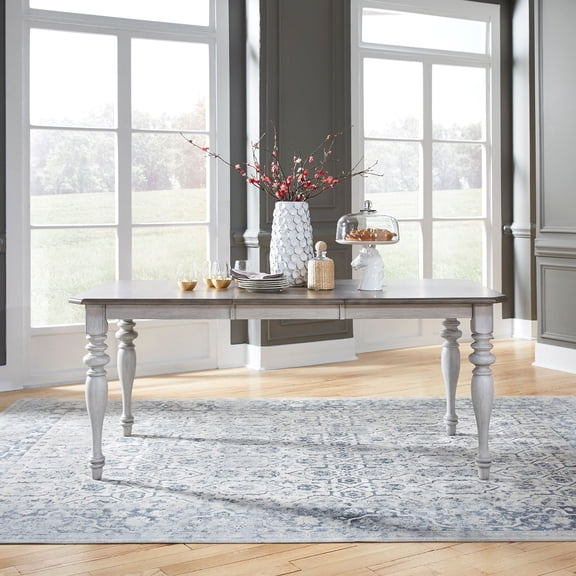 Liberty Furniture Industies, INC Ocean Isle Rectangular Leg Table in Antique White w/ Weathered Pine