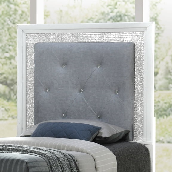 Liberty Furniture Reflections Full Upholstered Panel Headboard LED Lights White