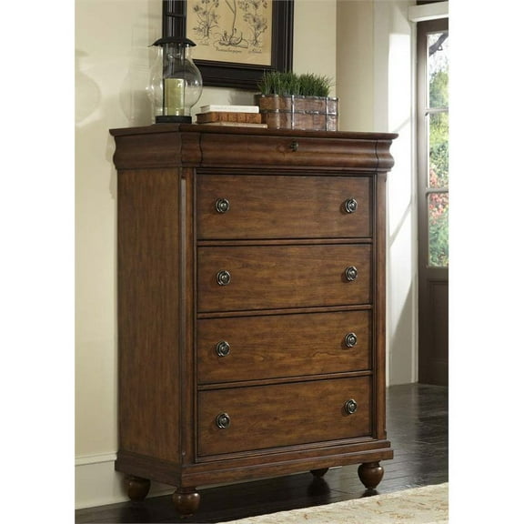 Liberty Furniture Rustic Traditions 5 Drawer Chest in Rustic Cherry