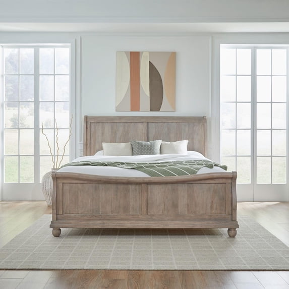 Liberty Furniture Rustic Traditions King California Sleigh Bed - Brown
