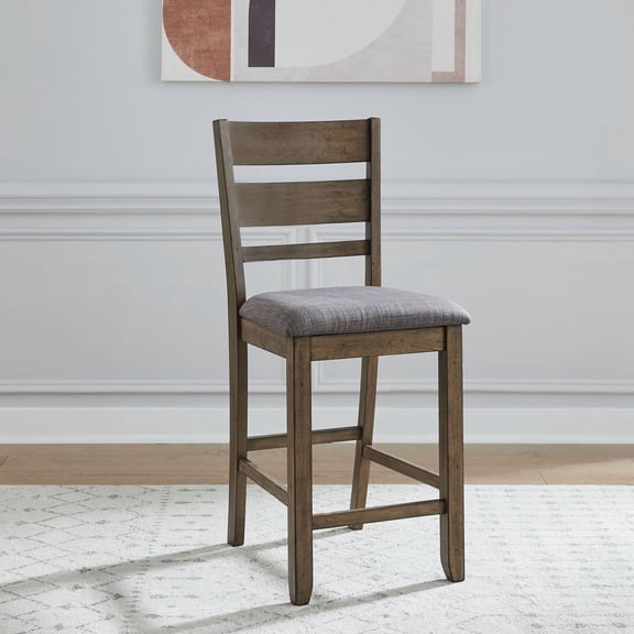 Liberty Furniture Brook Bay Slat Back Uph Counter Chair (RTA) - Set of 2 - Brown