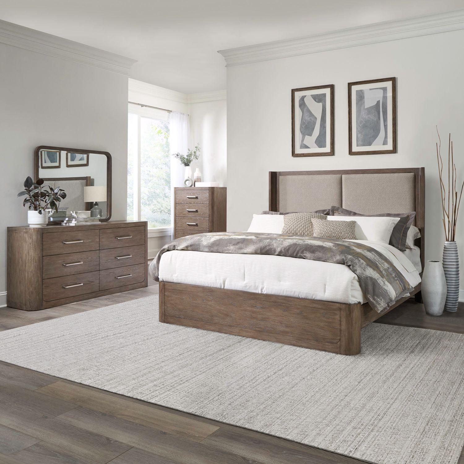 Liberty Furniture South Bend California King Shelter Bed Dresser & Mirror Chest