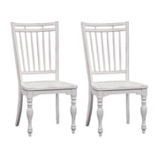 Liberty Furniture Industies, INC Magnolia Manor Spindle Back Side Chair RTA-Set of 2 in Antique White