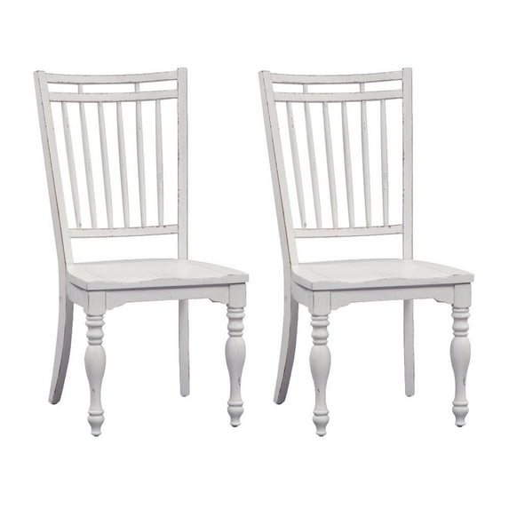 Liberty Furniture Industies, INC Magnolia Manor Spindle Back Side Chair (RTA)-Set of 2 in Antique White