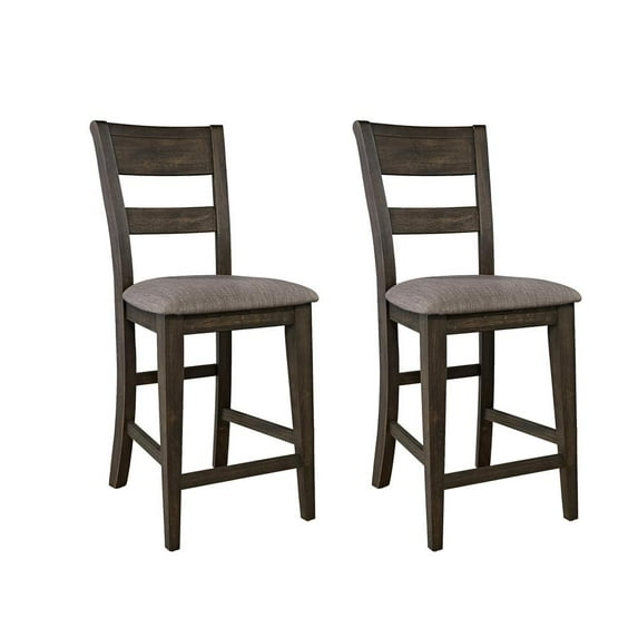 Liberty Furniture Industies, INC Double Bridge Splat Back Counter Chair (RTA)-Set of 2 in Dark Chestnut