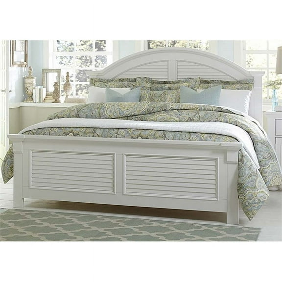 Liberty Furniture Summer House I King Panel Bed in Oyster White